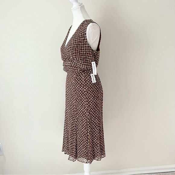 Pendleton Silk Geoprint 2 Piece Set NEW Sleeveless V-Neck Top & Midi Skirt Sz 8 - Picture 6 of 12